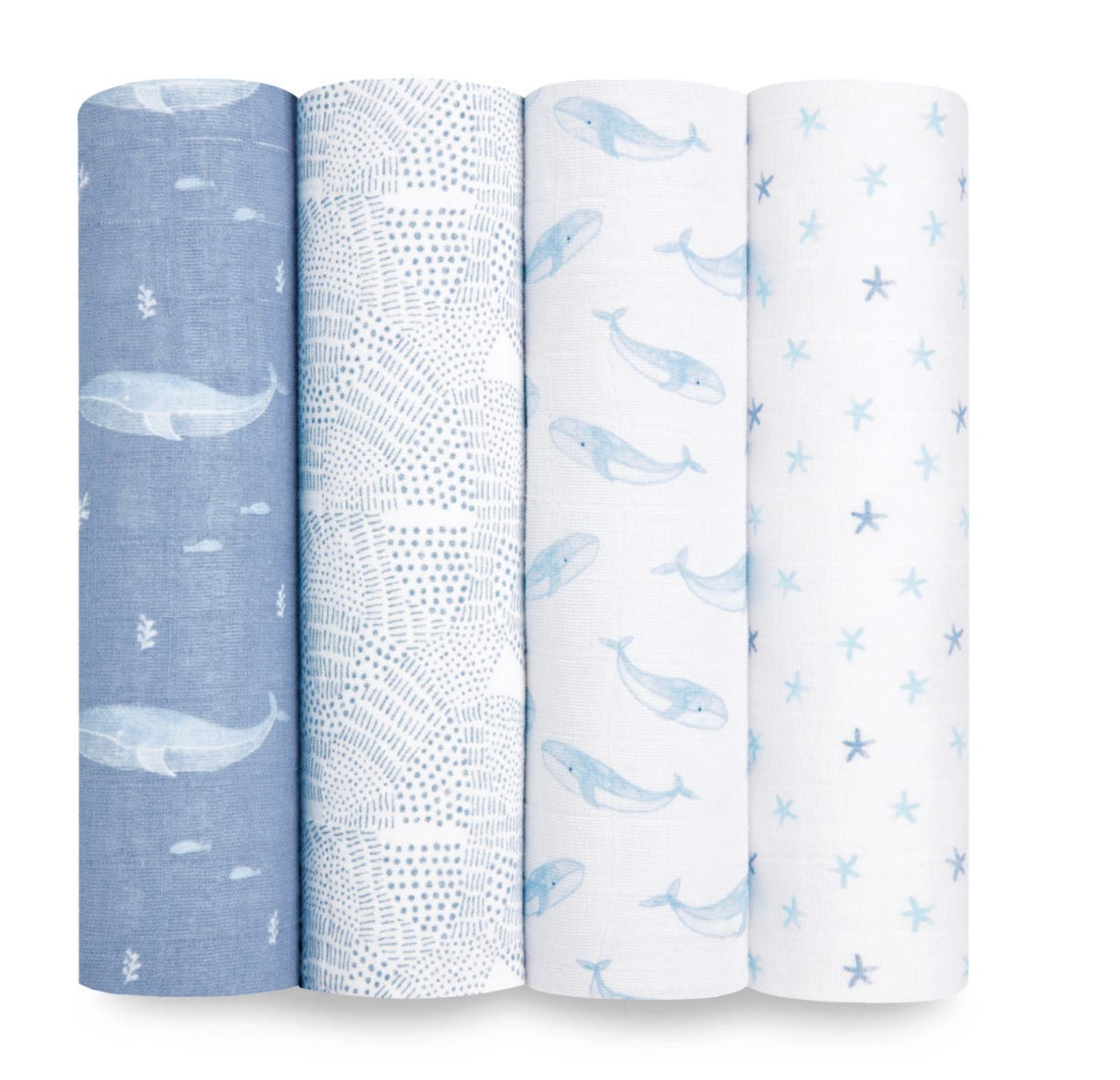 4pk ORGANIC muslin swaddles - oceanic