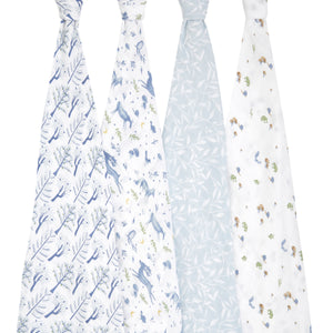 4pk ORGANIC muslin swaddles - outdoors