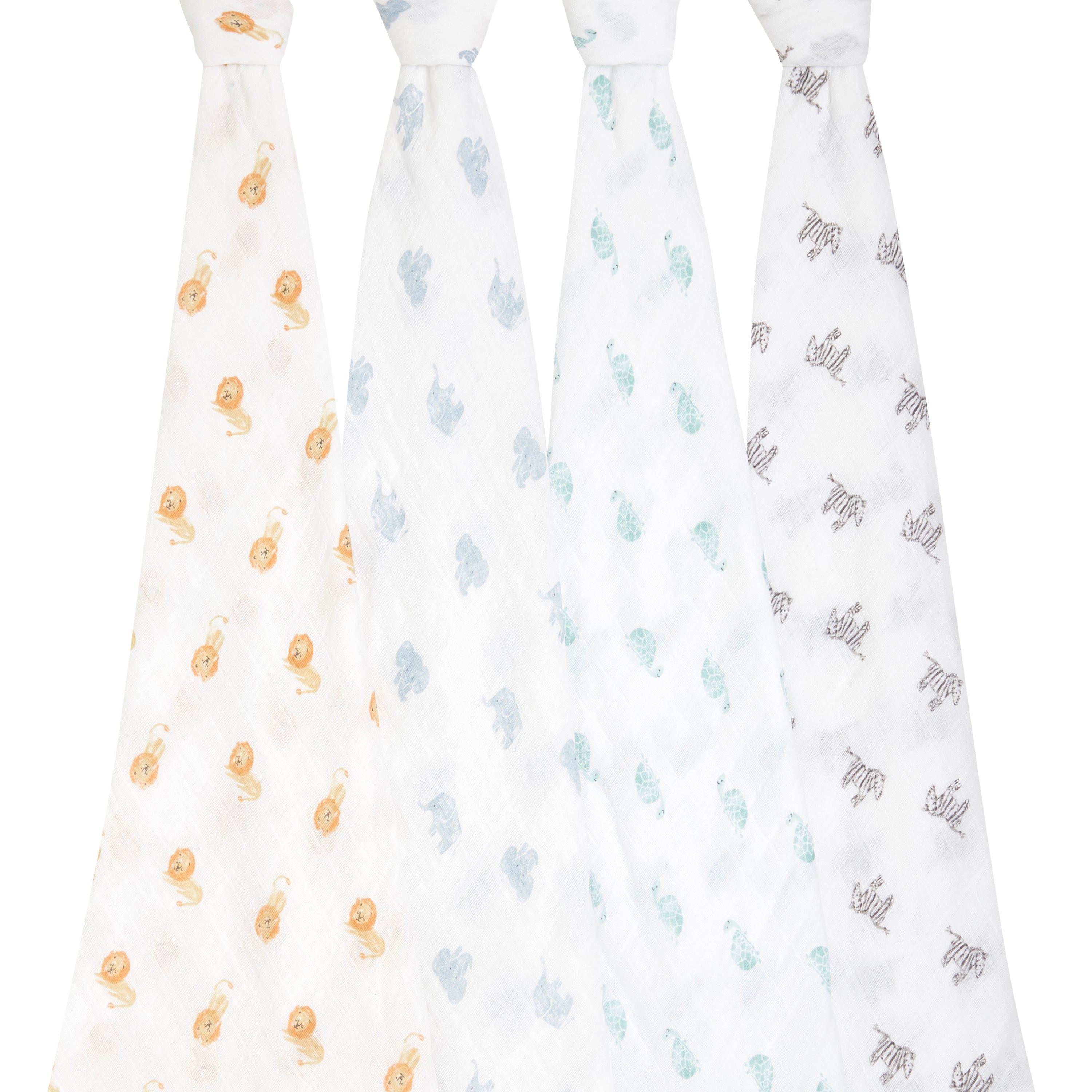 4pk ORGANIC muslin 4pk swaddles - animal kingdom