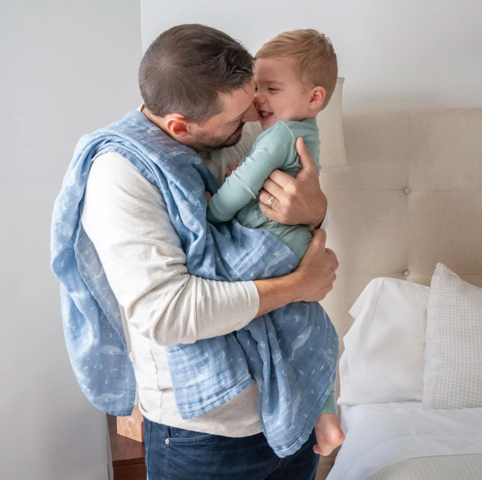 4pk ORGANIC muslin swaddles - oceanic