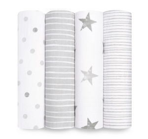 Aden + Anais dusty 4-pack swaddles