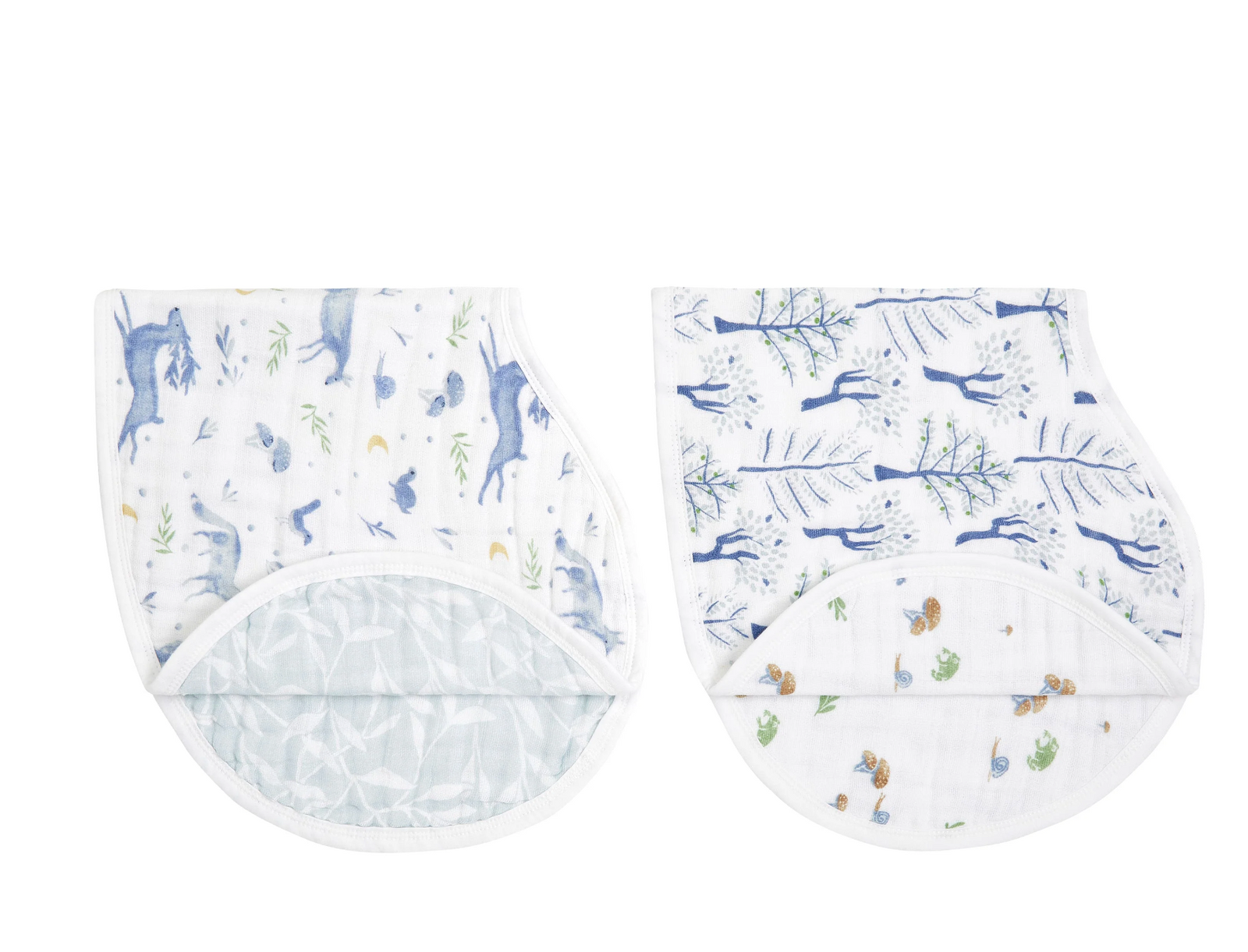 2pk ORGANIC muslin burpy bibs - outdoors