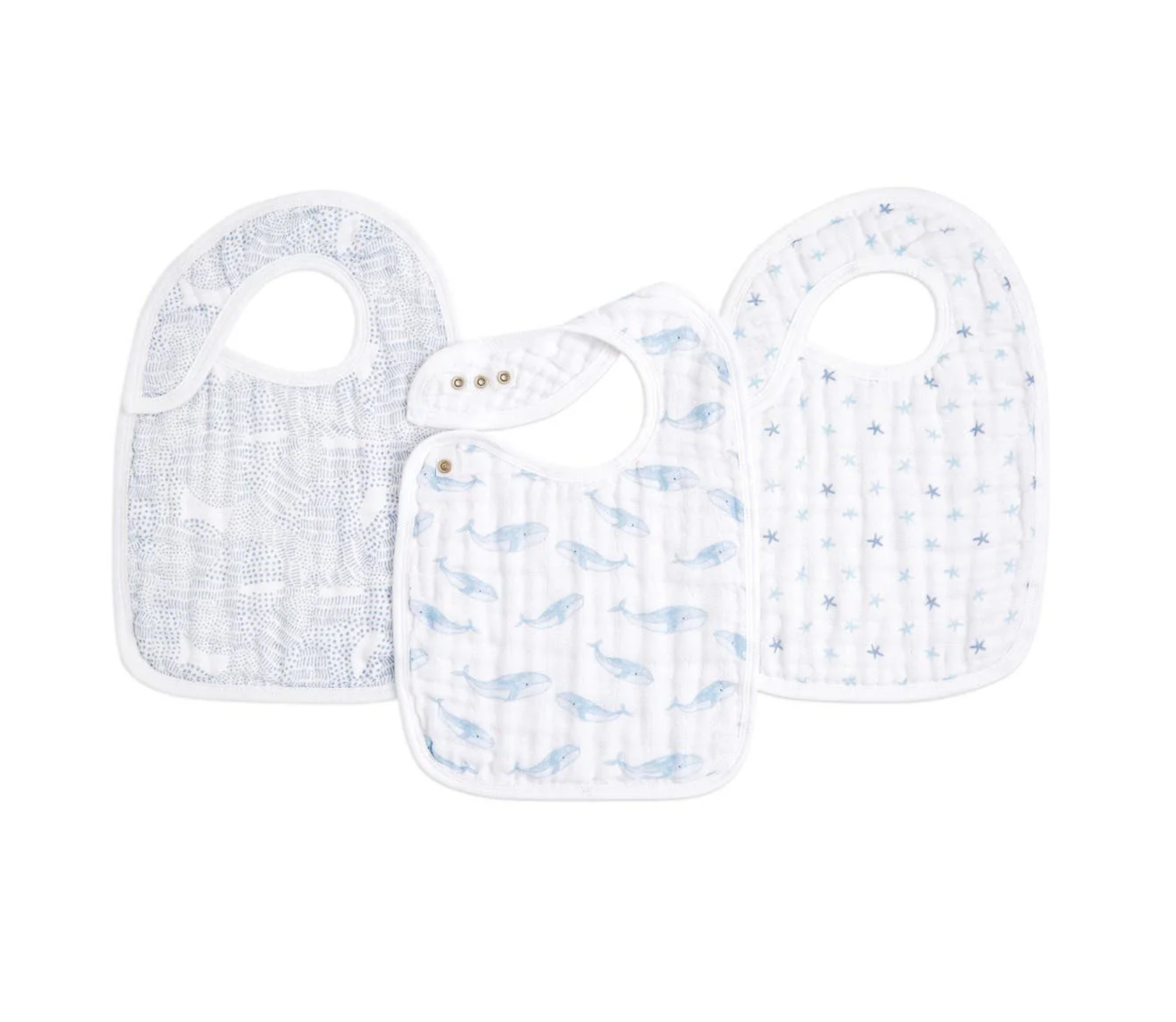 aden + anais oceanic classic 3-pk snap bibs