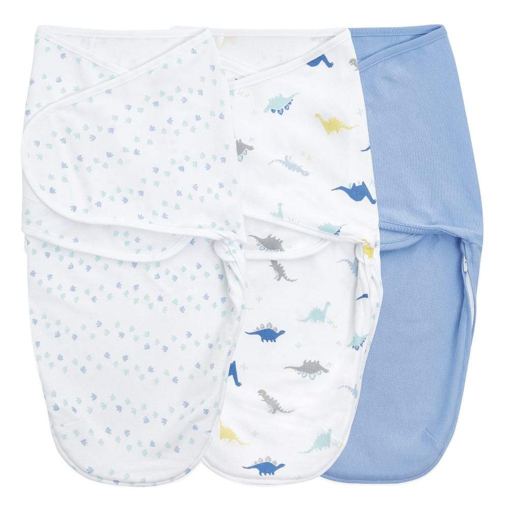 aden + anais essentials wrap swaddle 3pack - Dino Rama 0-3 months S/M