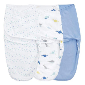 aden + anais essentials wrap swaddle 3pack - Dino Rama 0-3 months S/M