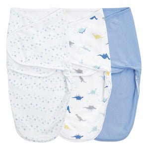 aden + anais cotton essentials wrap swaddle 3pk - Dino Rama 4-6 months