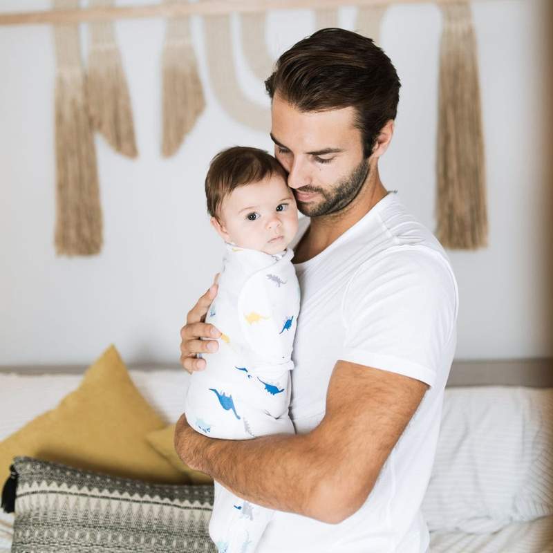 aden + anais essentials wrap swaddle 3pack - Dino Rama 0-3 months S/M