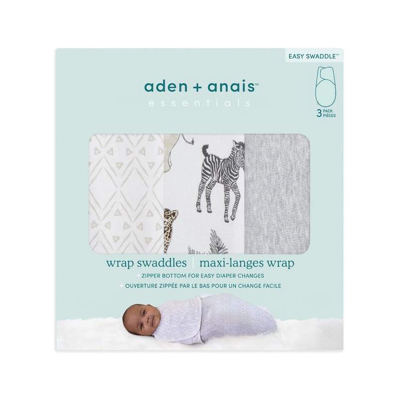 aden + anais Essentials wrap swaddle 3pack - Toile 0-3 months