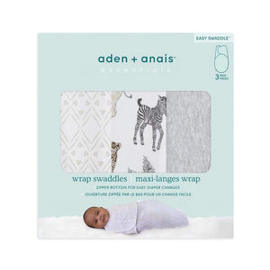 aden + anais Essentials wrap swaddle 3pack - Toile 0-3 months
