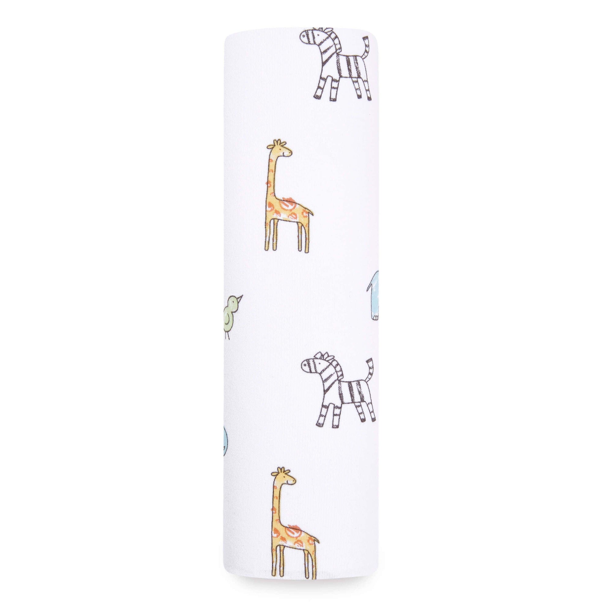 1pk cotton comfort knit swaddle - jungle jammin