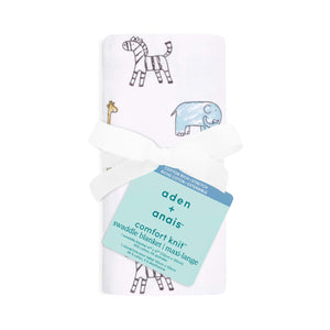 1pk cotton comfort knit swaddle - jungle jammin