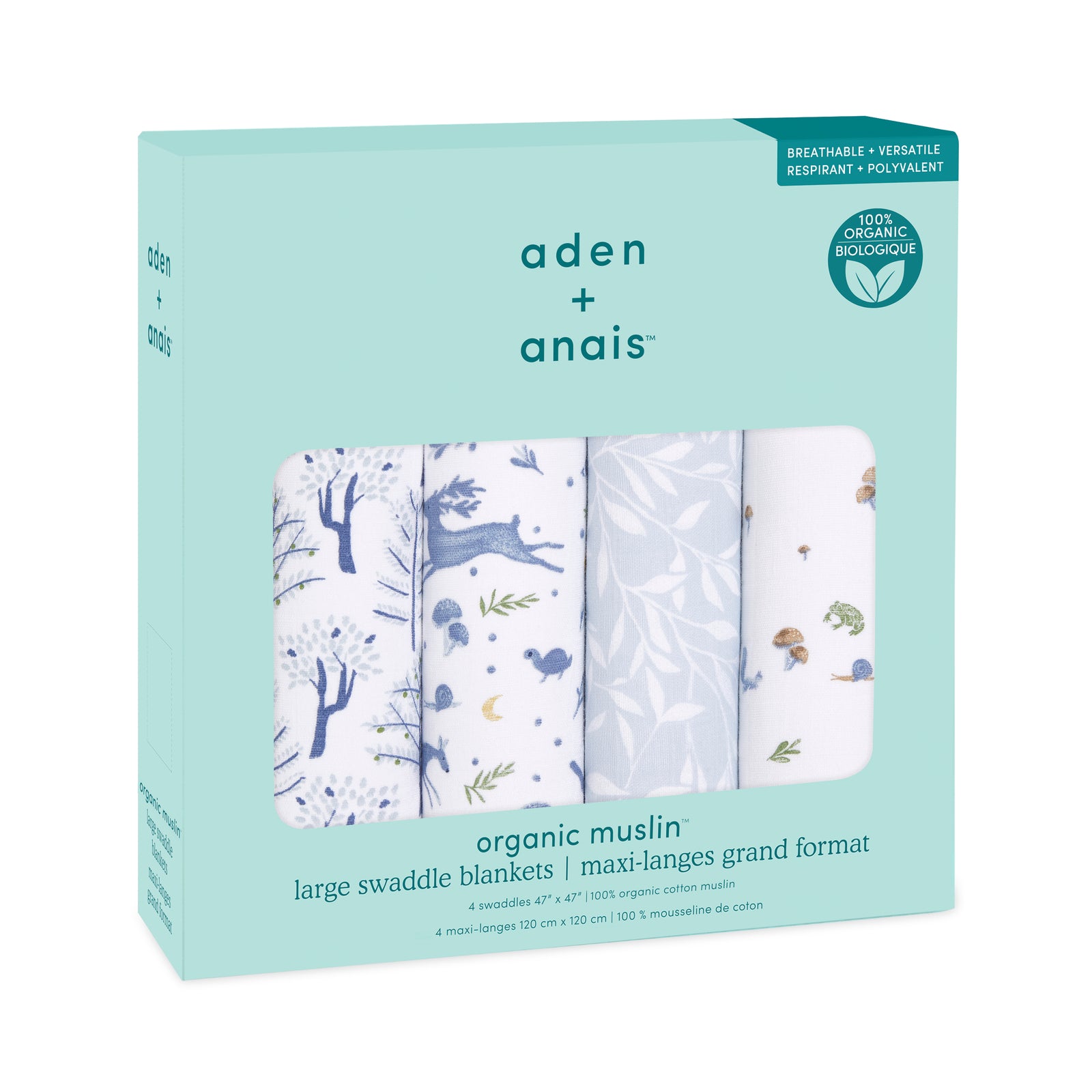 4pk ORGANIC muslin swaddles - outdoors