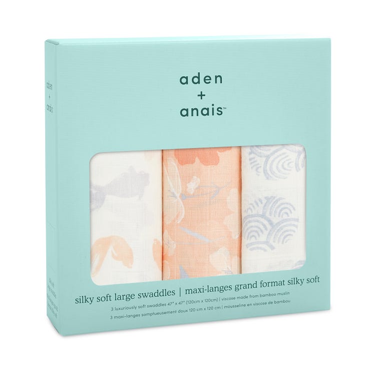 aden + anais koi pond 3-pack silky soft swaddles